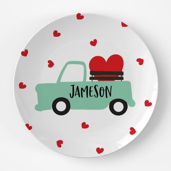 Valentine Truck | Plate | Valentines Day | Gift Idea | Personalized | Dishwasher Safe | Oven Safe | Microwave Safe | DecoWare™