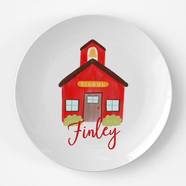 Schoolhouse Cursive | Plate | Back to School | Gift Idea | Personalized | Dishwasher Safe | Oven Safe | Microwave Safe | DecoWare™