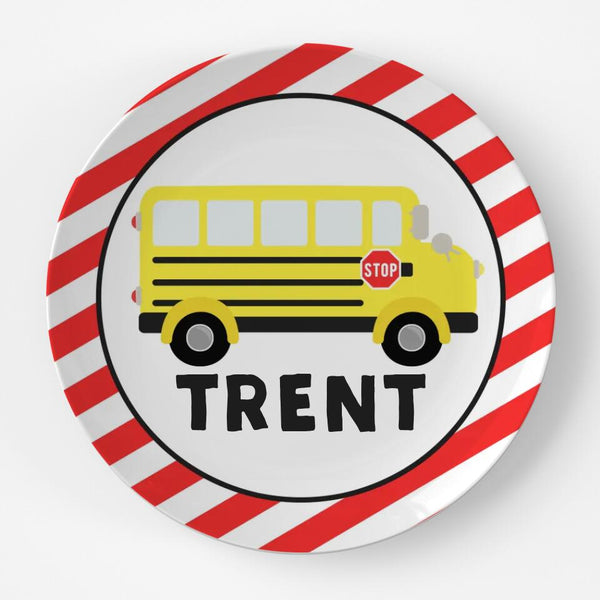 School Bus 2 | Plate | Back to School | Gift Idea | Personalized | Dishwasher Safe | Oven Safe | Microwave Safe | DecoWare™