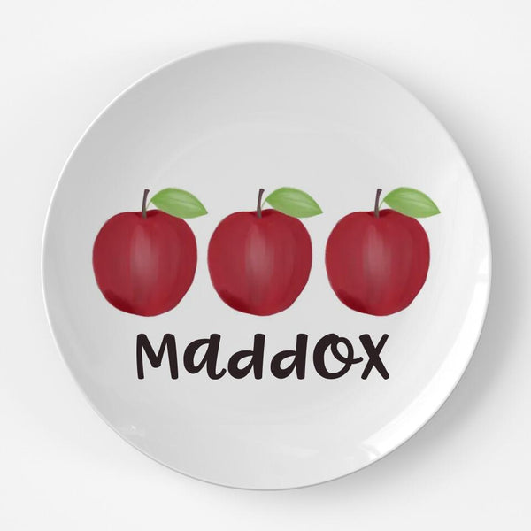 3 Apples | Plate | Back to School | Gift Idea | Personalized | Dishwasher Safe | Oven Safe | Microwave Safe | DecoWare™