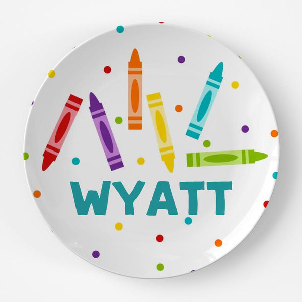 Crayons | Plate | Back to School | Gift Idea | Personalized | Dishwasher Safe | Oven Safe | Microwave Safe | DecoWare™