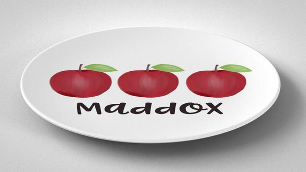 3 Apples | Plate | Back to School | Gift Idea | Personalized | Dishwasher Safe | Oven Safe | Microwave Safe | DecoWare™