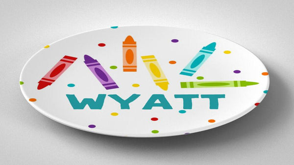 Crayons | Plate | Back to School | Gift Idea | Personalized | Dishwasher Safe | Oven Safe | Microwave Safe | DecoWare™