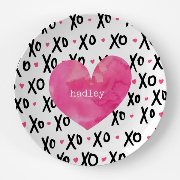 Valentine Xo Pink | Plate | Valentines Day | Gift Idea | Personalized | Dishwasher Safe | Oven Safe | Microwave Safe | DecoWare™