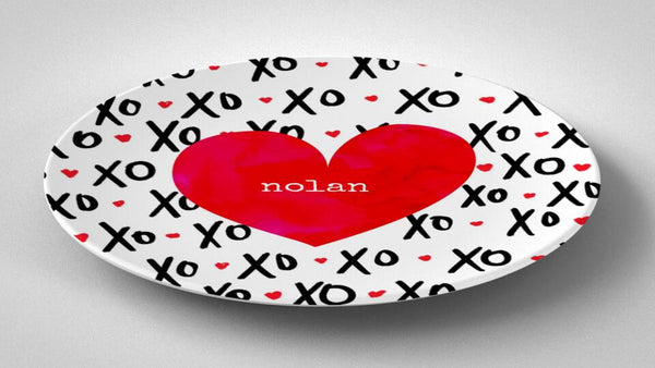 Valentine Xo Red | Plate | Valentines Day | Gift Idea | Personalized | Dishwasher Safe | Oven Safe | Microwave Safe | DecoWare™