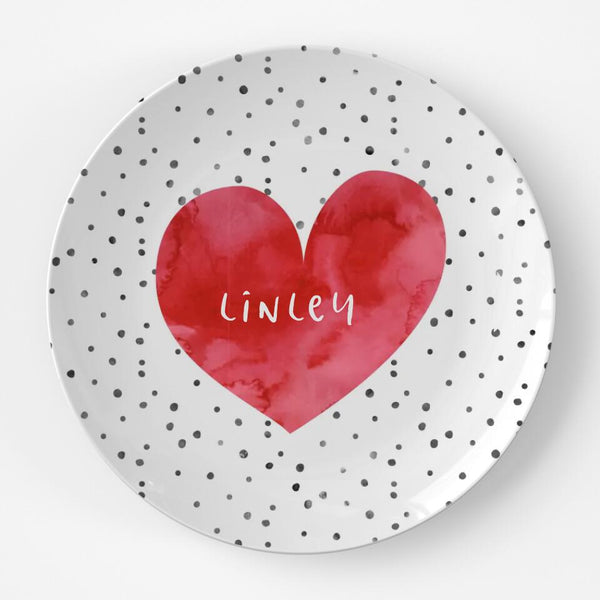 Valentine Watercolor Heart | Plate | Valentines Day | Gift Idea | Personalized | Dishwasher Safe | Oven Safe | Microwave Safe | DecoWare™