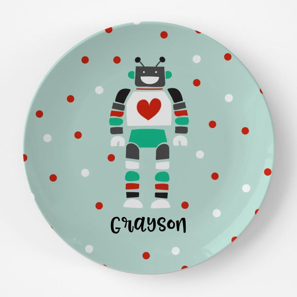 Valentine Robot | Plate | Valentines Day | Gift Idea | Personalized | Dishwasher Safe | Oven Safe | Microwave Safe | DecoWare™