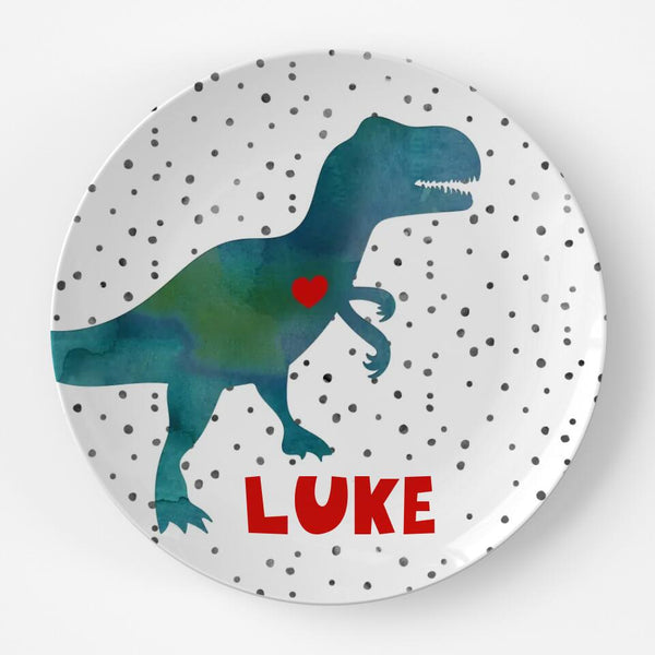 Valentine Dinosaur | Plate | Valentines Day | Gift Idea | Personalized | Dishwasher Safe | Oven Safe | Microwave Safe | DecoWare™