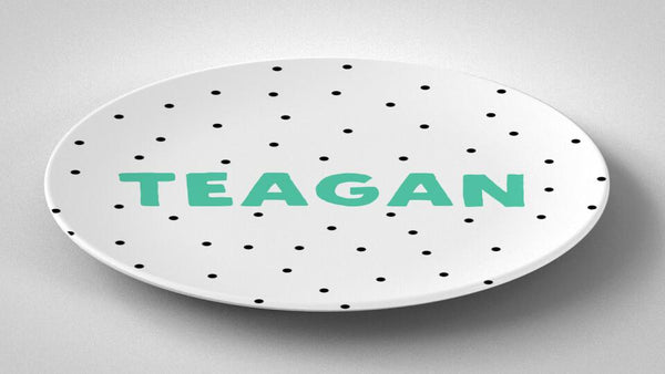 Valentine Black Dot | Plate | Valentines Day | Gift Idea | Personalized | Dishwasher Safe | Oven Safe | Microwave Safe | ThermoSaf®