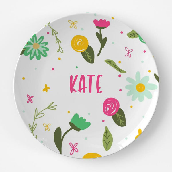 Easter Floral 1 | Plate | Easter | Gift Idea | Personalized | Dishwasher Safe | Oven Safe | Microwave Safe | DecoWare™