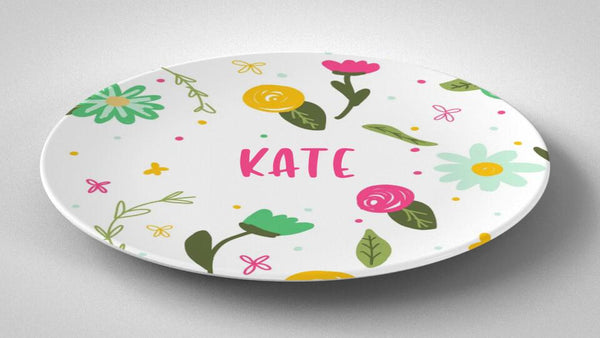 Easter Floral 1 | Plate | Easter | Gift Idea | Personalized | Dishwasher Safe | Oven Safe | Microwave Safe | DecoWare™