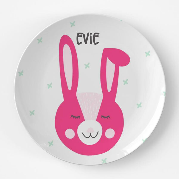 Easter Bunny Ears Pink | Plate | Easter | Gift Idea | Personalized | Dishwasher Safe | Oven Safe | Microwave Safe | DecoWare™