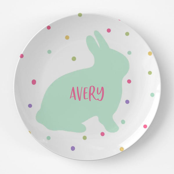 Easter Bunny Silhouette Multi | Plate | Easter | Gift Idea | Personalized | Dishwasher Safe | Oven Safe | Microwave Safe | DecoWare™