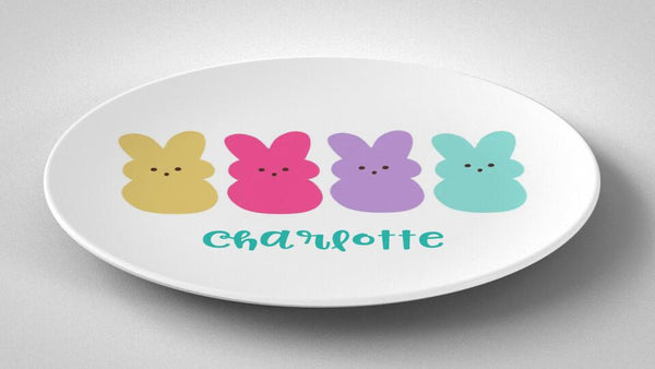 Easter Bunny Peeps | Plate | Easter | Gift Idea | Personalized | Dishwasher Safe | Oven Safe | Microwave Safe | DecoWare™