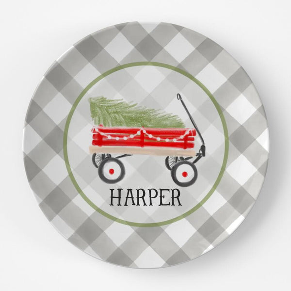 Christmas Wagon | Plate | Christmas | Gift Idea | Personalized | Dishwasher Safe | Oven Safe | Microwave Safe | DecoWare™