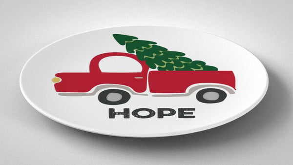 Christmas Truck | Plate | Christmas | Gift Idea | Personalized | Dishwasher Safe | Oven Safe | Microwave Safe | DecoWare™