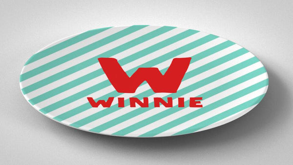 Big Letter Stripe | Plate | Christmas | Gift Idea | Personalized | Dishwasher Safe | Oven Safe | Microwave Safe | DecoWare™