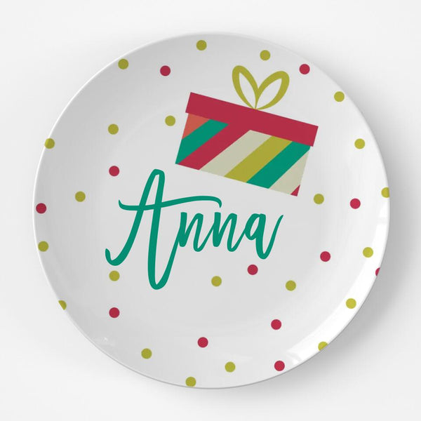 Present | Plate | Christmas | Gift Idea | Personalized | Dishwasher Safe | Oven Safe | Microwave Safe | DecoWare™