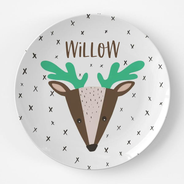 Modern Deer | Plate | Christmas | Gift Idea | Personalized | Dishwasher Safe | Oven Safe | Microwave Safe | DecoWare™