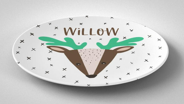 Modern Deer | Plate | Christmas | Gift Idea | Personalized | Dishwasher Safe | Oven Safe | Microwave Safe | DecoWare™