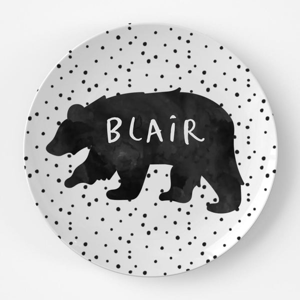 Modern Bear | Plate | Christmas | Gift Idea | Personalized | Dishwasher Safe | Oven Safe | Microwave Safe | DecoWare™