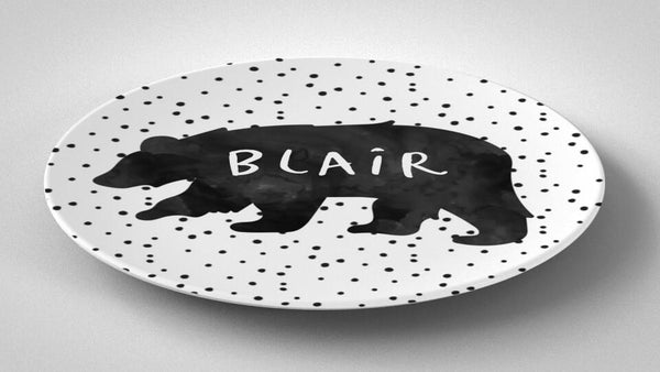 Modern Bear | Plate | Christmas | Gift Idea | Personalized | Dishwasher Safe | Oven Safe | Microwave Safe | DecoWare™