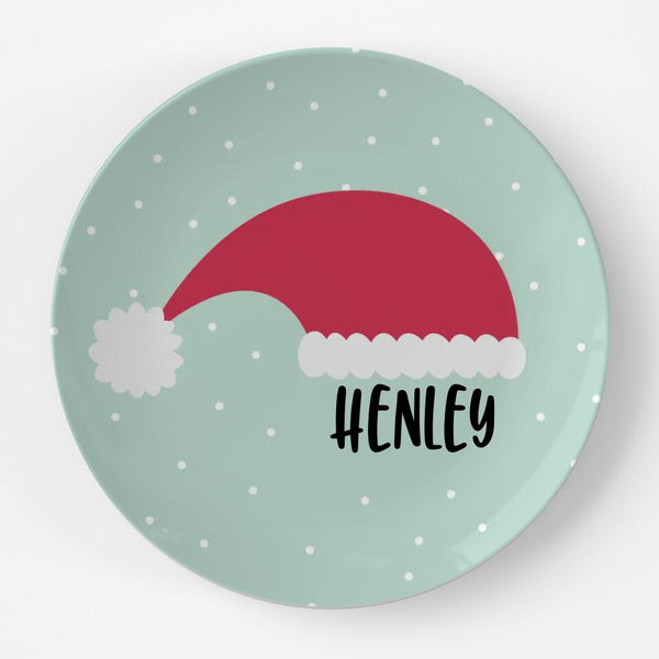 Santa Hat | Plate | Christmas | Gift Idea | Personalized | Dishwasher Safe | Oven Safe | Microwave Safe | DecoWare™