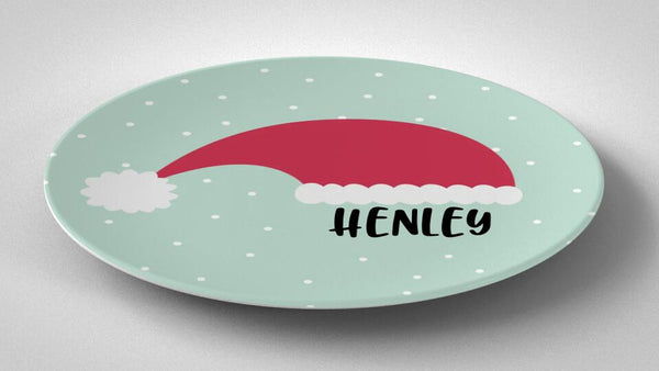 Santa Hat | Plate | Christmas | Gift Idea | Personalized | Dishwasher Safe | Oven Safe | Microwave Safe | DecoWare™