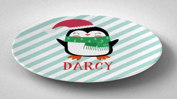 Penguin | Plate | Christmas | Gift Idea | Personalized | Dishwasher Safe | Oven Safe | Microwave Safe | DecoWare™