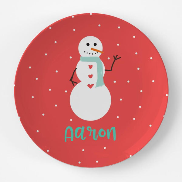 Snowman | Plate | Christmas | Gift Idea | Personalized | Dishwasher Safe | Oven Safe | Microwave Safe | DecoWare™