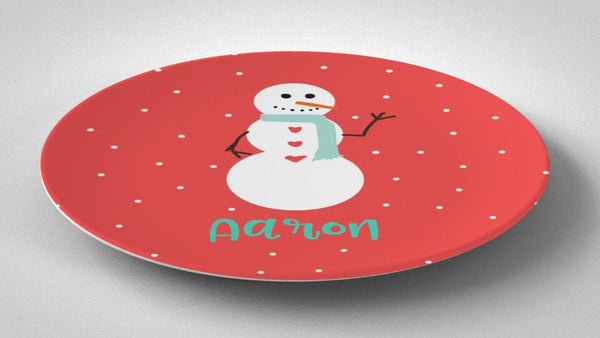 Snowman | Plate | Christmas | Gift Idea | Personalized | Dishwasher Safe | Oven Safe | Microwave Safe | DecoWare™