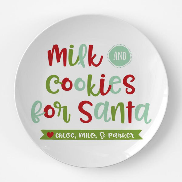 Milk and Cookies | Plate | Christmas | Gift Idea | Personalized | Dishwasher Safe | Oven Safe | Microwave Safe | DecoWare™