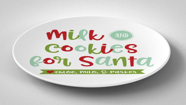 Milk and Cookies | Plate | Christmas | Gift Idea | Personalized | Dishwasher Safe | Oven Safe | Microwave Safe | DecoWare™