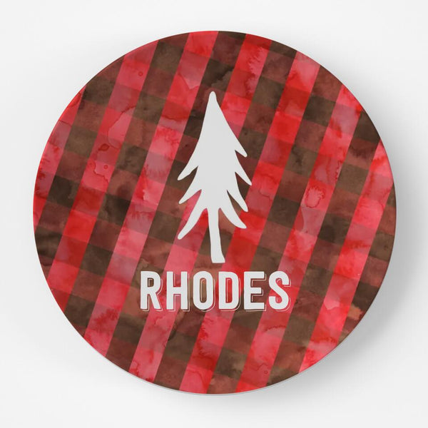 Tree Buffalo Plaid | Plate | Christmas | Gift Idea | Personalized | Dishwasher Safe | Oven Safe | Microwave Safe | DecoWare™