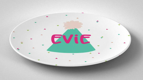 Birthday Hat Pink | Plate | Birthday | Gift Idea | Personalized | Dishwasher Safe | Oven Safe | Microwave Safe | DecoWare™