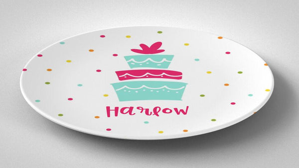 Birthday Cake | Plate | Birthday | Gift Idea | Personalized | Dishwasher Safe | Oven Safe | Microwave Safe | DecoWare™