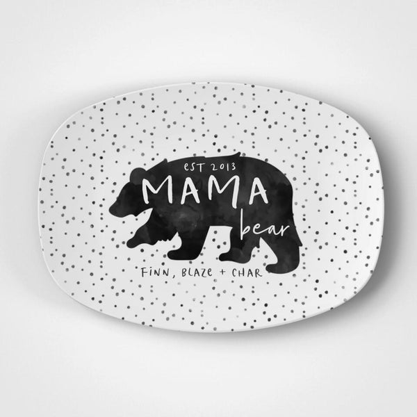 Mother Bear | Platter | Mothers Day | Personalized | Mom | Gift Idea | Microwave Safe | ThermoSaf®