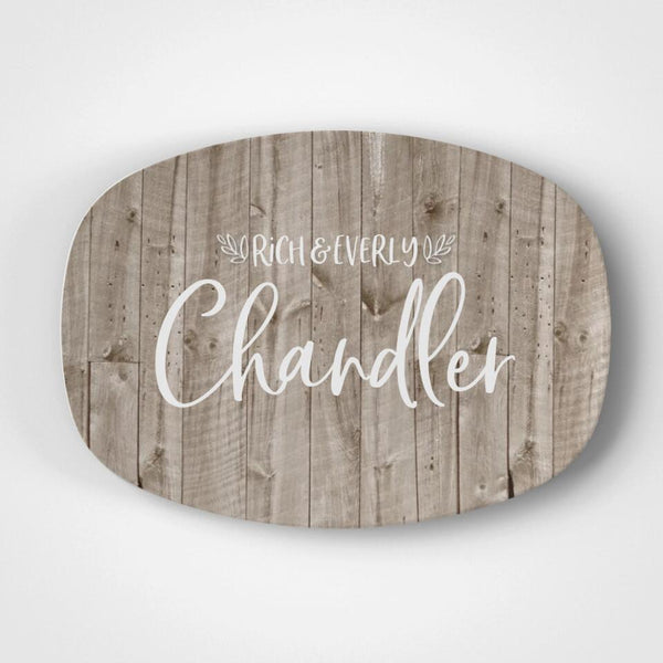 Barn Wood | Platter | Personalized | Wedding | Anniversary | Gift Idea | Microwave Safe | DecoWare™