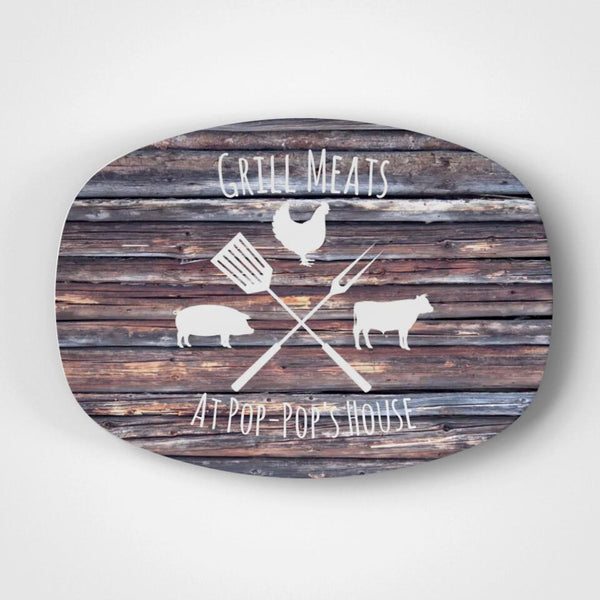 Utensils Grill + Chill Dark Wood | Fathers Day | Personalized | Dad | Gift Idea | Microwave Safe | DecoWare™