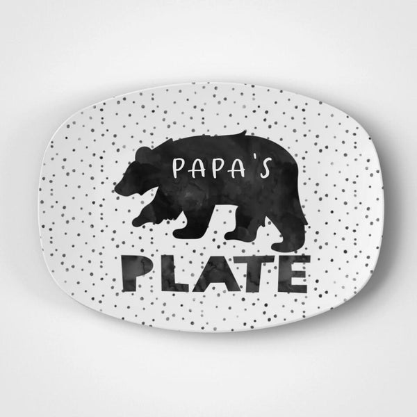 Papa Bear Plate | Fathers Day | Personalized | Dad | Gift Idea | Microwave Safe | DecoWare™