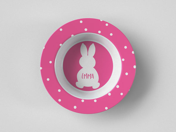 Easter Bunny Silhouette 2 Pink Bowl