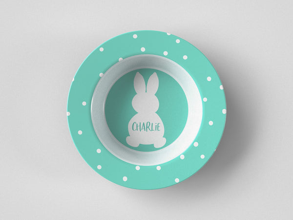 Easter Bunny Silhouette 2 Blue Bowl