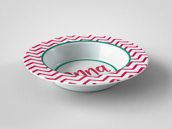 Valentine Pink Chevron Bowl