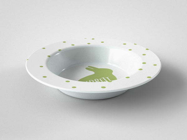 Easter Bunny Silhouette Green Bowl