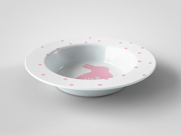 Easter Bunny Silhouette Pink Bowl