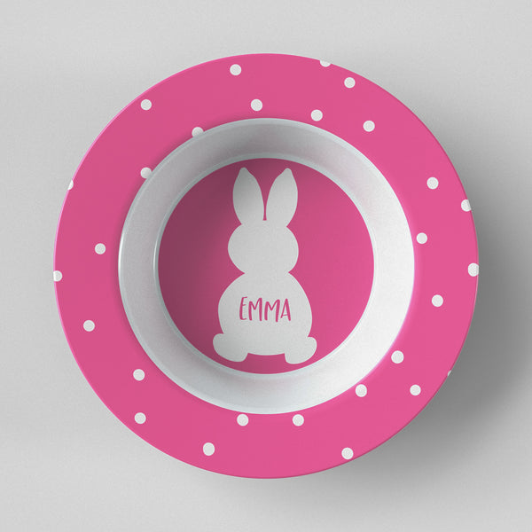 Easter Bunny Silhouette 2 Pink Bowl