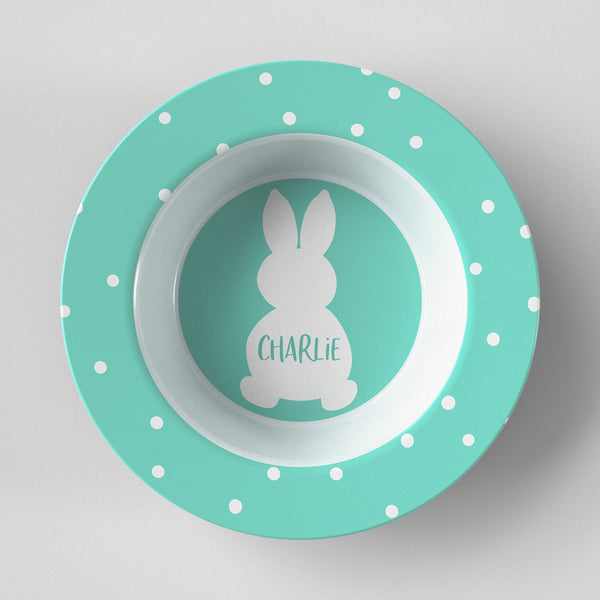 Easter Bunny Silhouette 2 Blue Bowl