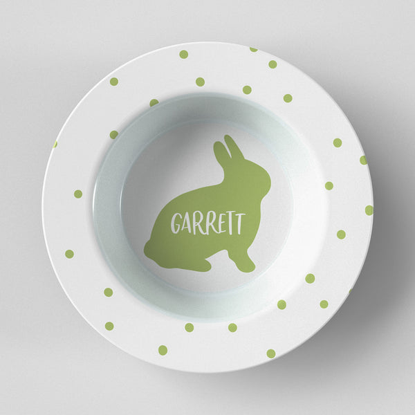 Easter Bunny Silhouette Green Bowl