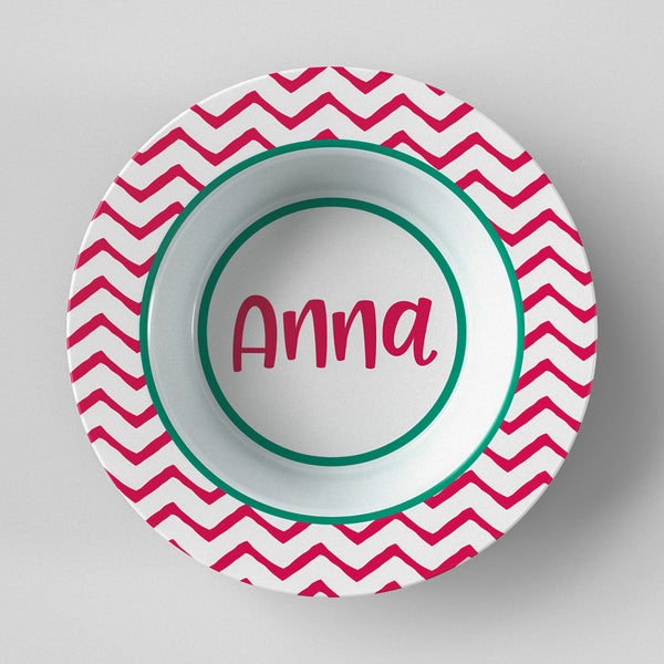 Valentine Pink Chevron Bowl