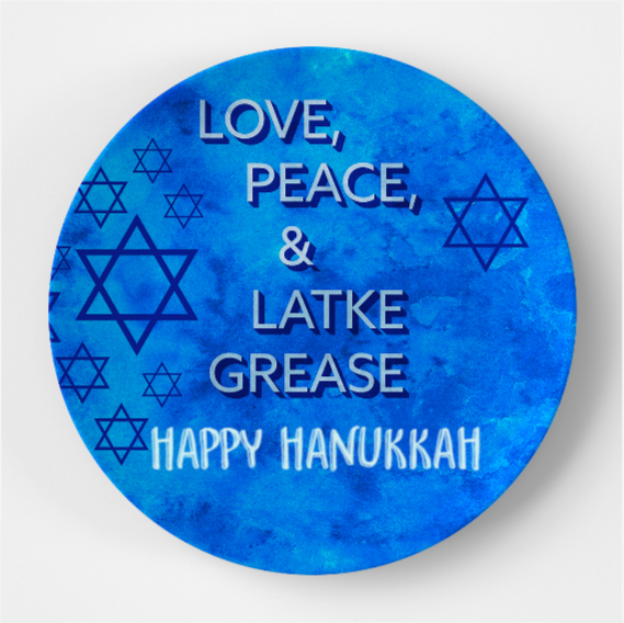 Love, Peace, and Latke Grease Plate